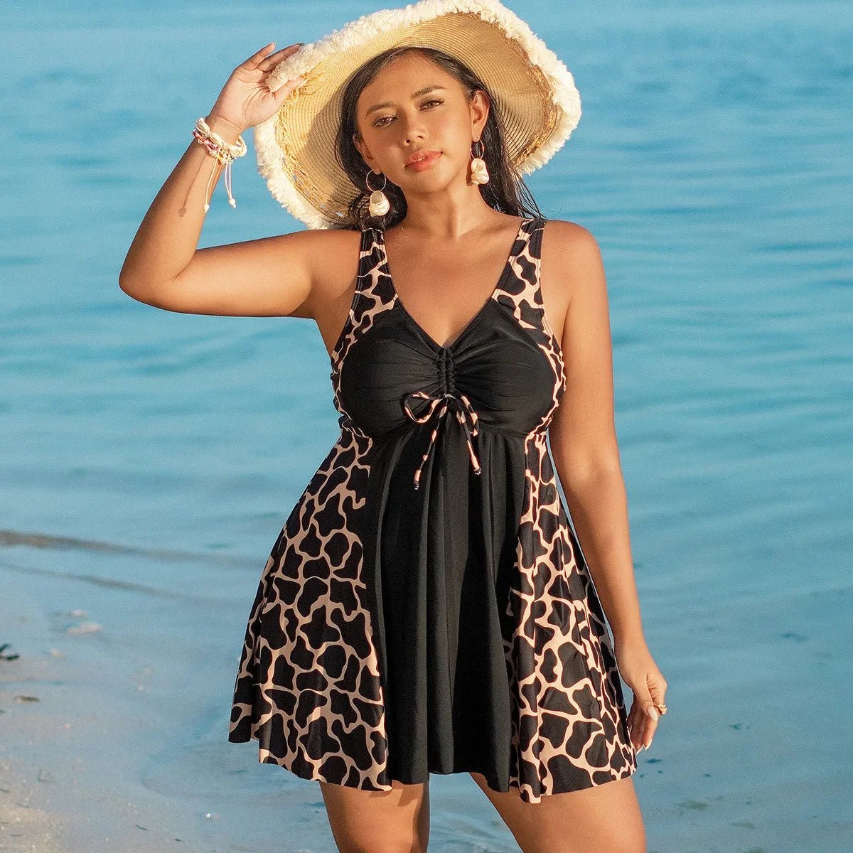 Leopard Print Tankini Swimsuit for Plus Size Women 2025
