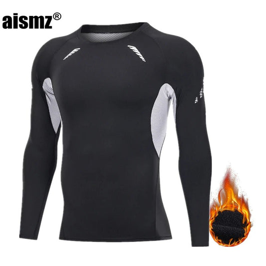 SaneShoppe - Men Compression Fitness Fleece Man Sport First Layer Underwear Set Second Thermal Men's Skin Long Johns
