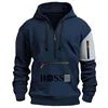 SaneShoppe - Men's Casual Winter Sports Pullover Hoodie Jacket with Custom Logo Loose Fit Zipper Sweatshirts Luxury