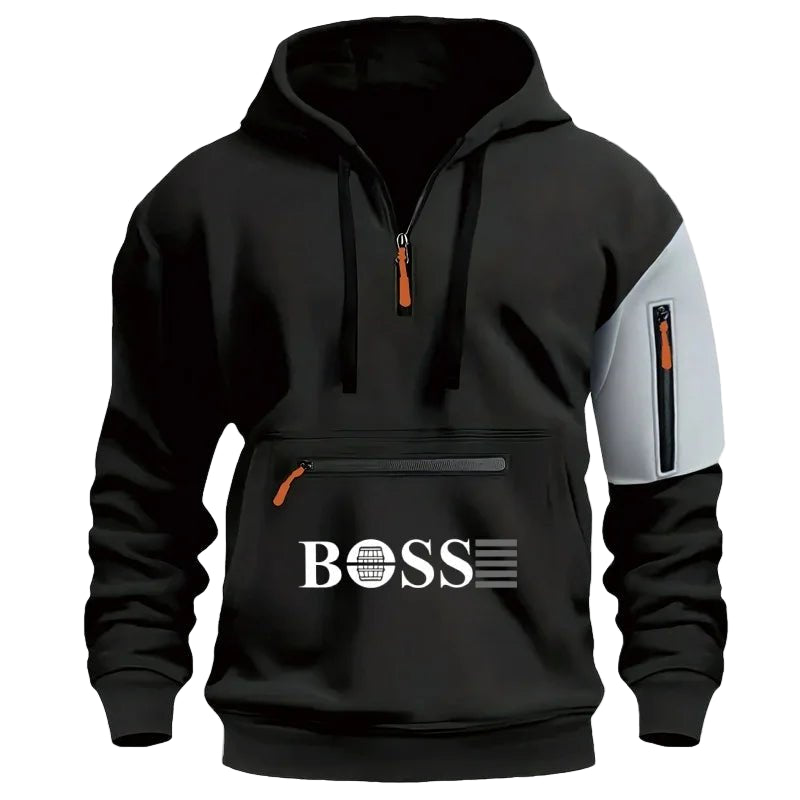 SaneShoppe - Men's Casual Winter Sports Pullover Hoodie Jacket with Custom Logo Loose Fit Zipper Sweatshirts Luxury
