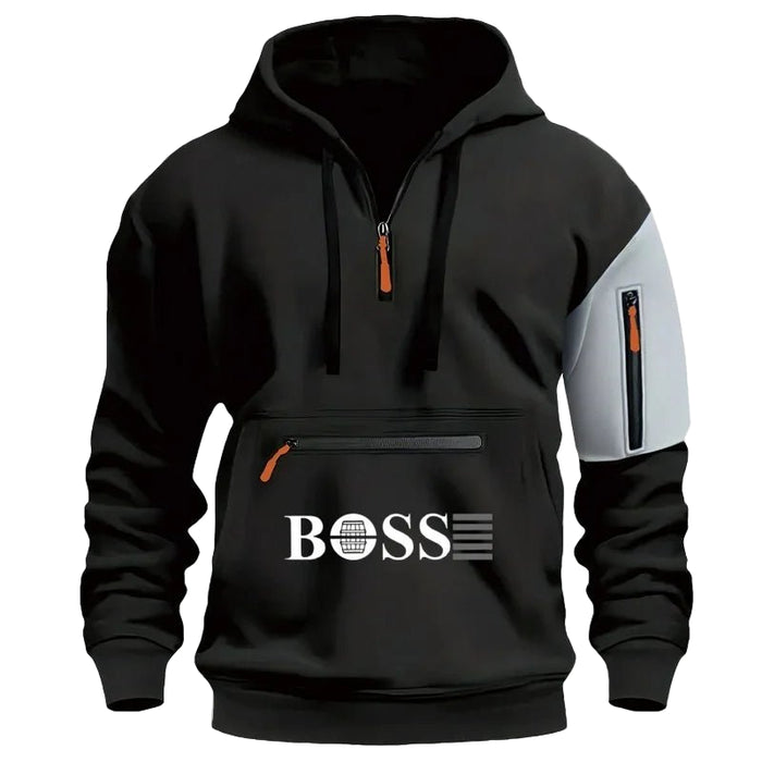 SaneShoppe - Men's Casual Winter Sports Pullover Hoodie Jacket with Custom Logo Loose Fit Zipper Sweatshirts Luxury