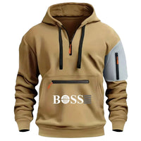 SaneShoppe Men's Casual Winter Sports Pullover Hoodie Jacket with Custom Logo Loose Fit Zipper Sweatshirts Luxury