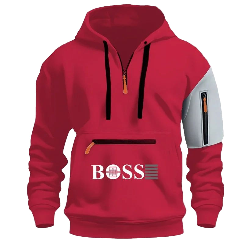 SaneShoppe - Men's Casual Winter Sports Pullover Hoodie Jacket with Custom Logo Loose Fit Zipper Sweatshirts Luxury