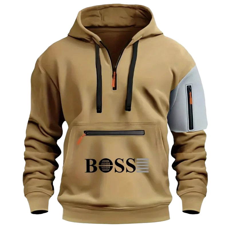 SaneShoppe Men's Casual Winter Sports Pullover Hoodie Jacket with Custom Logo Loose Fit Zipper Sweatshirts Luxury