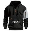 SaneShoppe - Men's Casual Winter Sports Pullover Hoodie Jacket with Custom Logo Loose Fit Zipper Sweatshirts Luxury