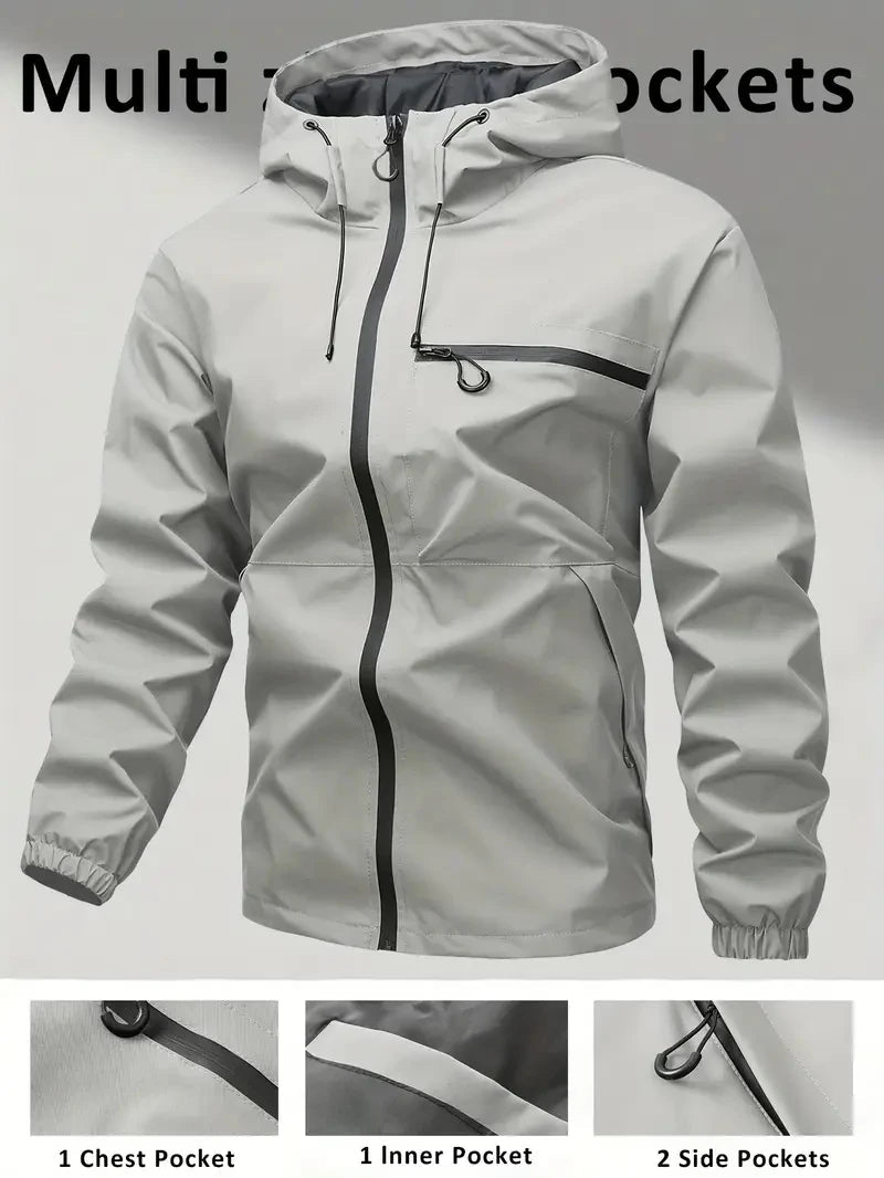 SaneShoppe - Men's Jacket Men's Long - Sleeved Hoodie Men's Casual Fashion Jacket Men's Coat Long - Sleeved Jacket