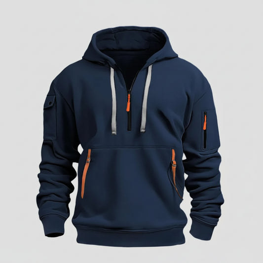 SaneShoppe-Windproof Hooded Zippered Jacket for Men, S-4XL Casual Patchwork Coat