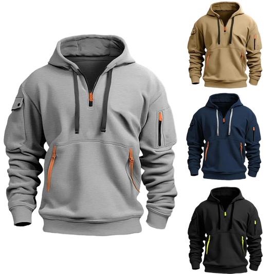 SaneShoppe-Windproof Hooded Zippered Jacket for Men, S-4XL, Spring/Autumn Casual Patchwork Cardigan