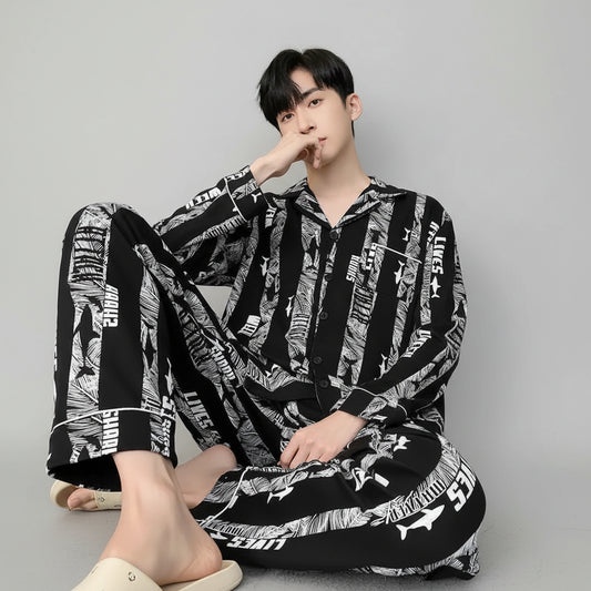 SaneShoppe - Men's Soft Poly Cotton Pyjamas in Big Sizes L - 4XL