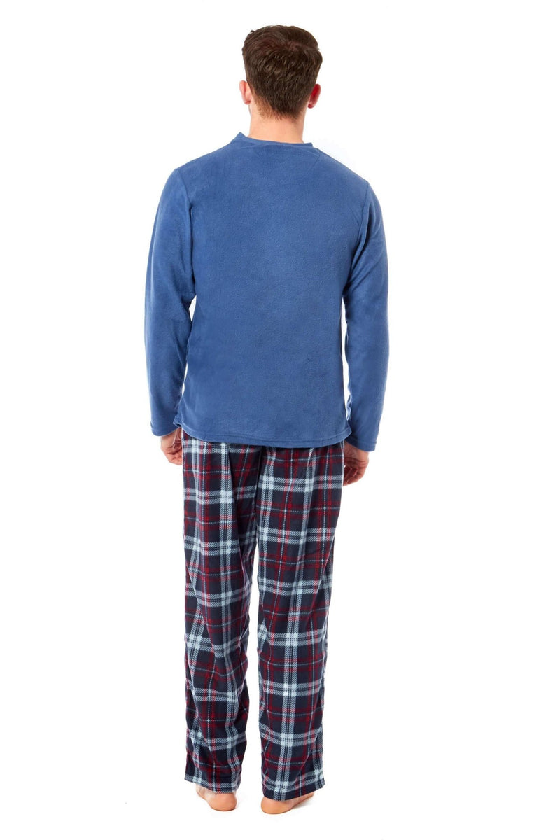 Sock Stack Men's Thermal Fleece Pyjama Set with Stylish Check Pants Soft Warm Loungewear PJs for Winter Perfect for Sleeping and Lounging