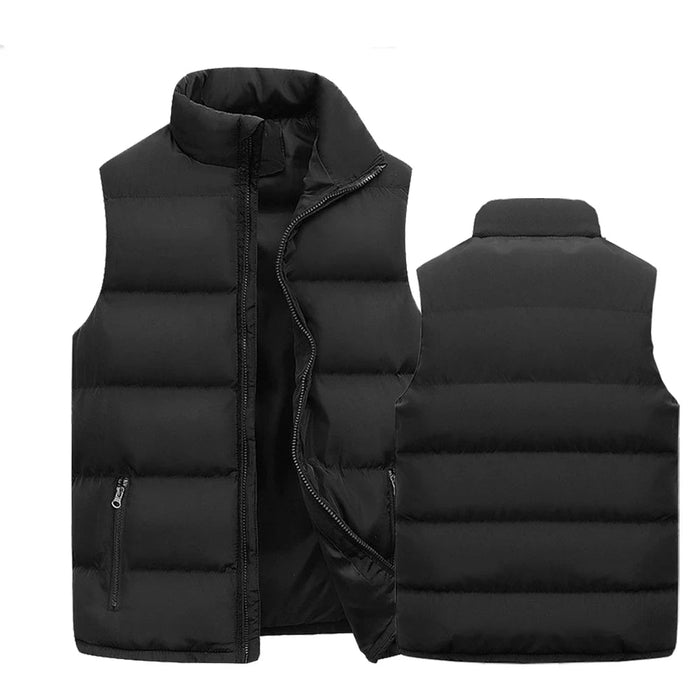 SaneShoppe - Mens Vest Jacket Warm Sleeveless Jackets Winter Waterproof Zipper Coat Autumn Stand - up Collar Casual Waistcoat Brand Clothing