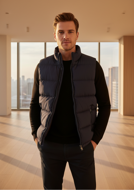 SaneShoppe - Mens Vest Jacket Warm Sleeveless Jackets Winter Waterproof Zipper Coat Autumn Stand - up Collar Casual Waistcoat Brand Clothing