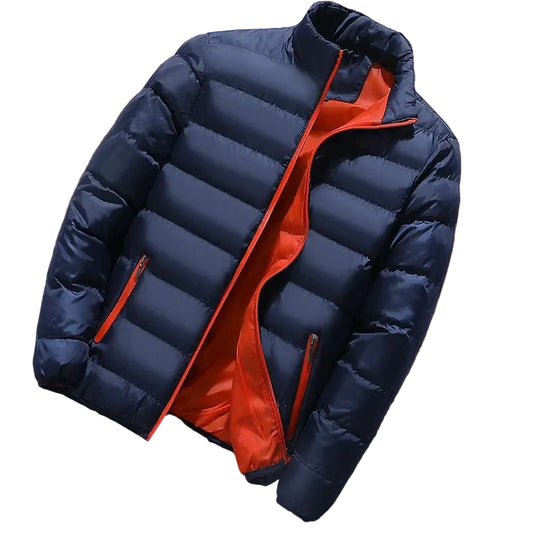SaneShoppe - Mens Winter Jackets Fashion Casual Windbreaker Stand Collar Thermal Coat Outwear Oversized Outdoor Camping Jacket Male Clothes