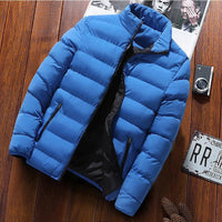 SaneShoppe - Mens Winter Jackets Fashion Casual Windbreaker Stand Collar Thermal Coat Outwear Oversized Outdoor Camping Jacket Male Clothes