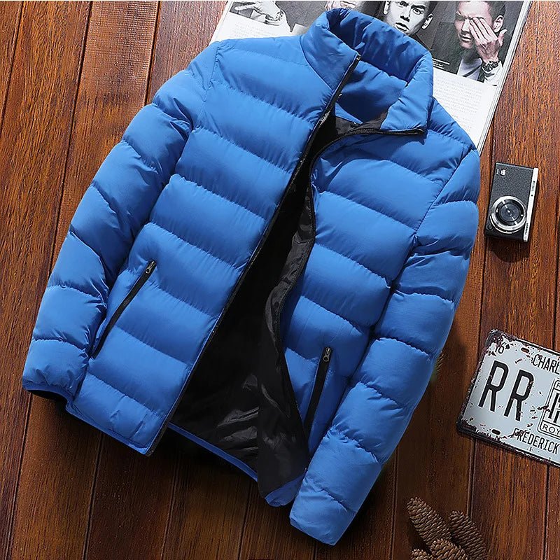 SaneShoppe - Mens Winter Jackets Fashion Casual Windbreaker Stand Collar Thermal Coat Outwear Oversized Outdoor Camping Jacket Male Clothes