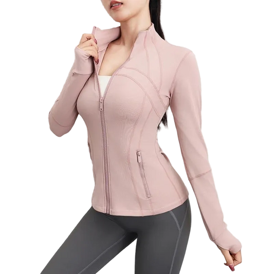 SaneShoppe - Yoga Long - Sleeved Top Jacket Slim Sports Running Fitness Coat.