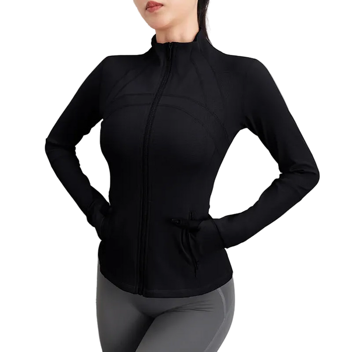 SaneShoppe - Yoga Long - Sleeved Top Jacket Slim Sports Running Fitness Coat.