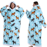 SaneShoppe - 2025 Super Long Hooded Blanket Oversized Hoodie with Sleeves - Halloween Edition