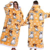 SaneShoppe - 2025 Super Long Hooded Blanket Oversized Hoodie with Sleeves - Halloween Edition