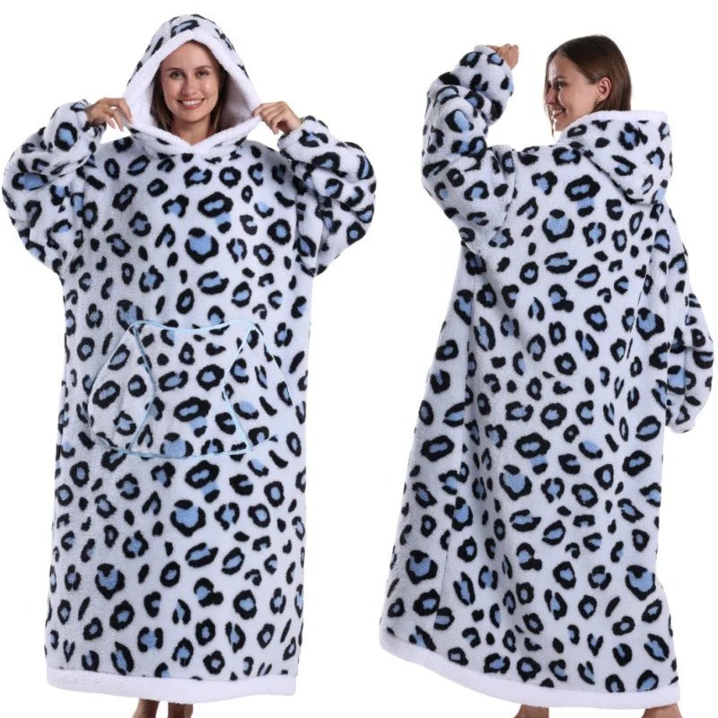 SaneShoppe - 2025 Super Long Hooded Blanket Oversized Hoodie with Sleeves - Halloween Edition