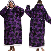 SaneShoppeNew Oversized Hoodies 2025 Super Long Hooded Blanket with Sleeves Women Men Pullover Fleece Giant TV Blanket Halloween ClothesSaneShoppe