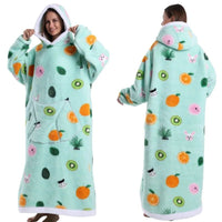 SaneShoppe - 2025 Super Long Hooded Blanket Oversized Hoodie with Sleeves - Halloween Edition