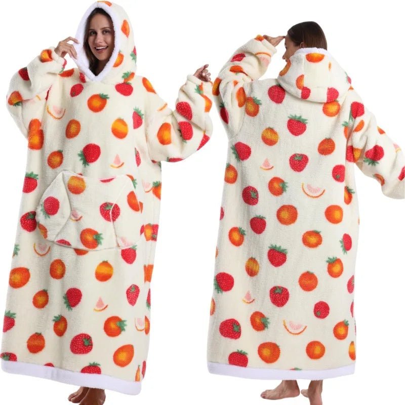 SaneShoppe 2025 Super Long Hooded Blanket Oversized Hoodie with Sleeves - Halloween Edition