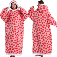 SaneShoppe - 2025 Super Long Hooded Blanket Oversized Hoodie with Sleeves - Halloween Edition