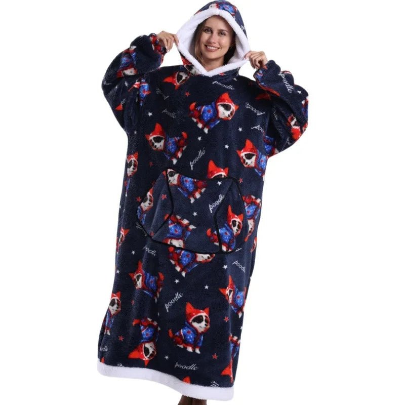 SaneShoppe New Oversized Hoodies 2025 Super Long Hooded Blanket with Sleeves Women Men Pullover Fleece Giant TV Blanket Halloween Clothes New Oversized Hoodies 2025 Super Long Hooded Blanket with Sleeves Women Men Pullover Fleece Giant TV Blanket Halloween Clothes