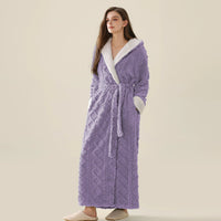 SaneShoppe Warm Hooded Flannel Robe Men's Lounge Wear Kimono Gown Warm Hooded Flannel Robe Men's Lounge Wear Kimono Gown