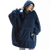 SaneShoppe - Winter Double - Faced Fleece Hoodie Blanket with Large Pocket, Cozy Couple Sweatshirts