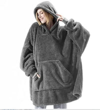 SaneShoppe - Winter Double - Faced Fleece Hoodie Blanket with Large Pocket, Cozy Couple Sweatshirts
