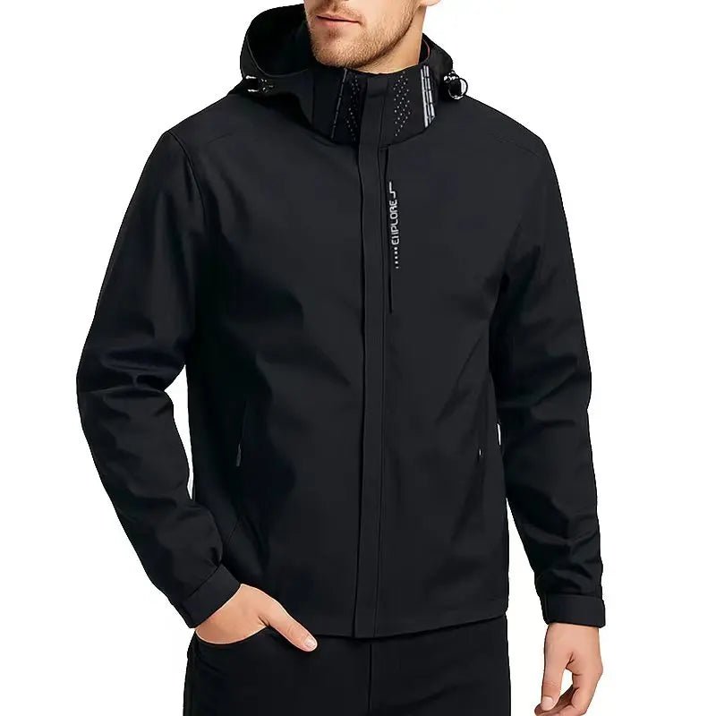 SaneShoppe-Men's Lightweight Waterproof Hooded Raincoat - Perfect for Hiking and Climbing