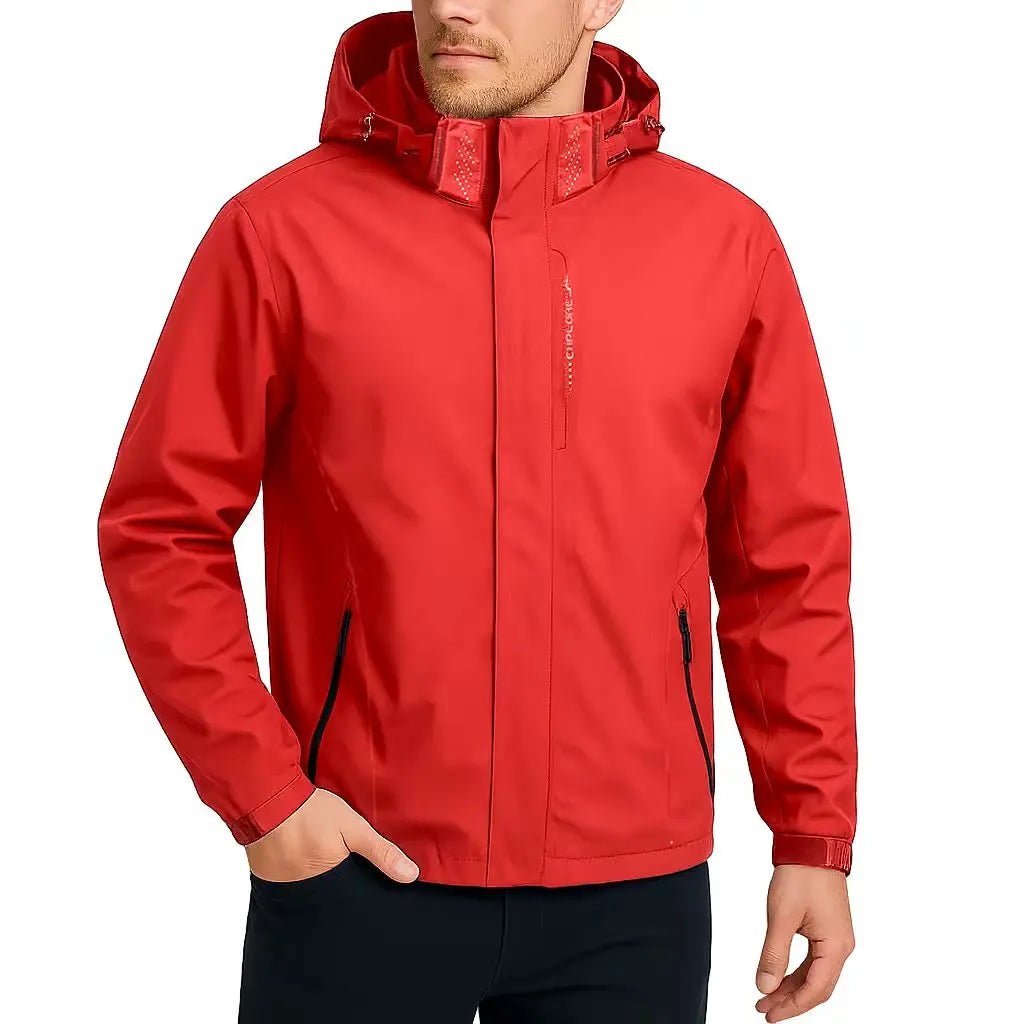 SaneShoppe-Men's Lightweight Waterproof Hooded Raincoat - Perfect for Hiking and Climbing