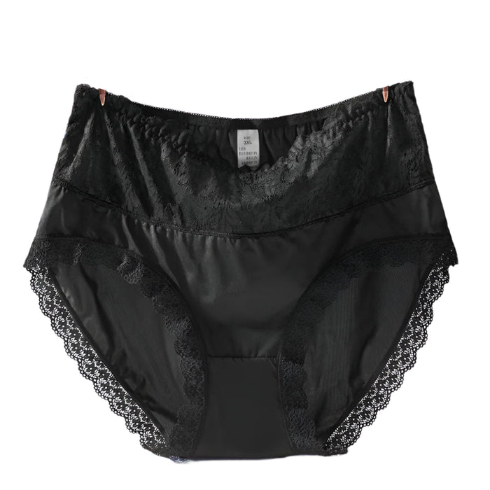 SaneShoppe - Plus Size Women's Lace Ice Silk High Waist Panties (3XL - 5XL)