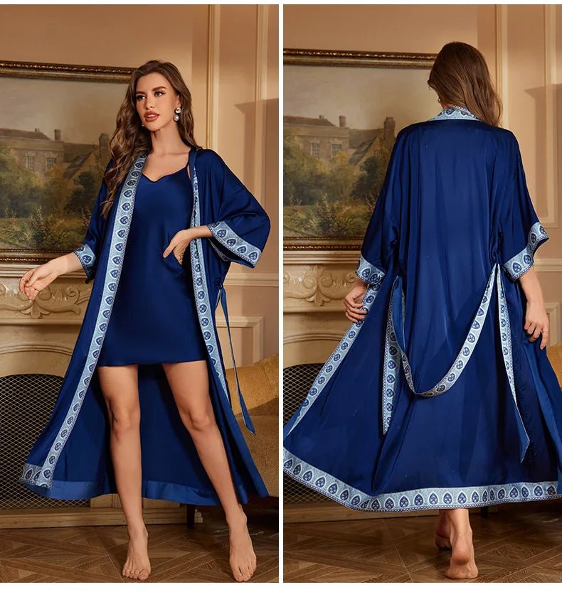 Dressing Gown14:173#Navy Blue Set;5:100014066#S