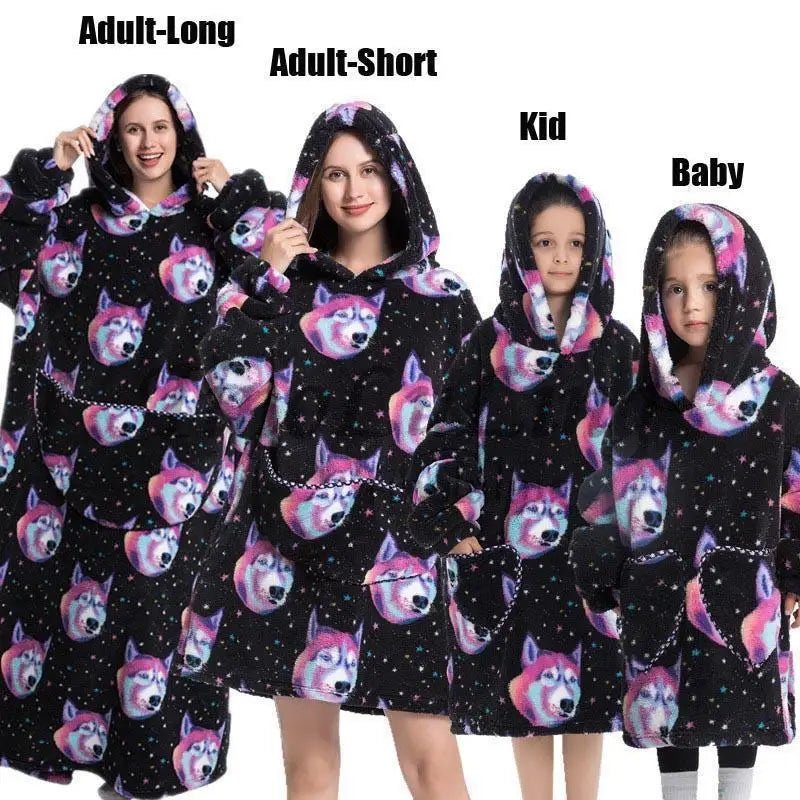 SaneShoppe - Spooky Sherpa Family Hoodies for Warm Winter Nights