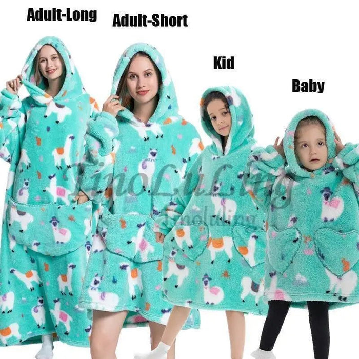 Little BittySherpa Halloween Cosplay Family Hoodies Winter Warm Soft Extra Long Oversized Hoodies Child Women Men Sweatshirts TV BlanketsSaneShoppe