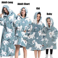 Little BittySherpa Halloween Cosplay Family Hoodies Winter Warm Soft Extra Long Oversized Hoodies Child Women Men Sweatshirts TV BlanketsSaneShoppe
