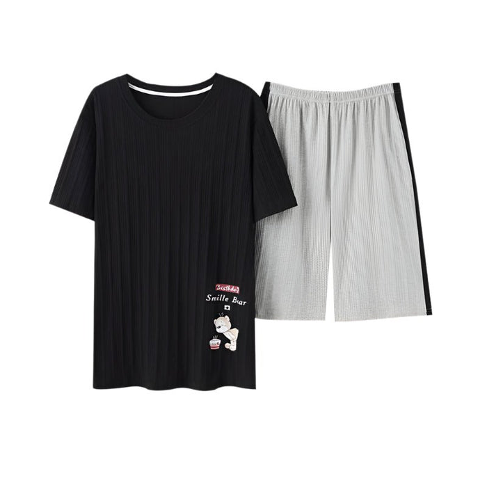 SaneShoppe - Soft Cotton Cartoon Print Men's Pajama Set - L - 3XL