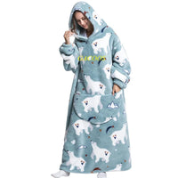 SaneShoppe - Super Long Oversized Sherpa Blanket Hoodies for Family Matching - Cozy Winter Homewear