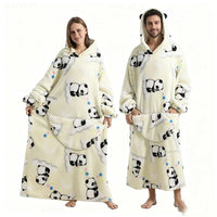 SaneShoppe - Super Long Oversized Sherpa Blanket Hoodies for Family Matching - Cozy Winter Homewear