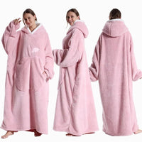 SaneShoppe - Super Long Oversized Sherpa Blanket Hoodies for Family Matching - Cozy Winter Homewear