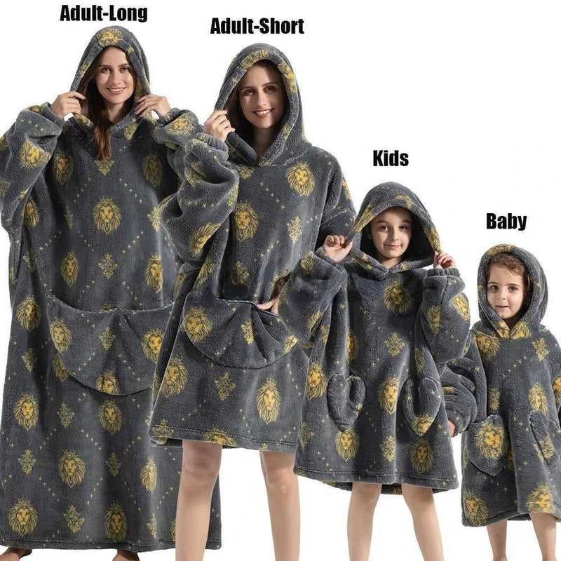 SaneShoppe Avocado Hoodie Sherpa Blanket - Family Matching Warm Wear