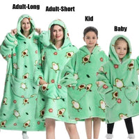 SaneShoppe Super Long Oversized Winter Sherpa Blanket Plush Flannel Warm Family Matching Hoodie Halloween Homewear Avocado Women Sweatshirt Super Long Oversized Winter Sherpa Blanket Plush Flannel Warm Family Matching Hoodie Halloween Homewear Avocado Women Sweatshirt