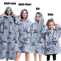 SaneShoppe - Avocado Hoodie Sherpa Blanket - Family Matching Warm Wear
