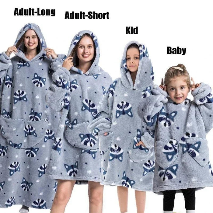 SaneShoppe - Avocado Hoodie Sherpa Blanket - Family Matching Warm Wear