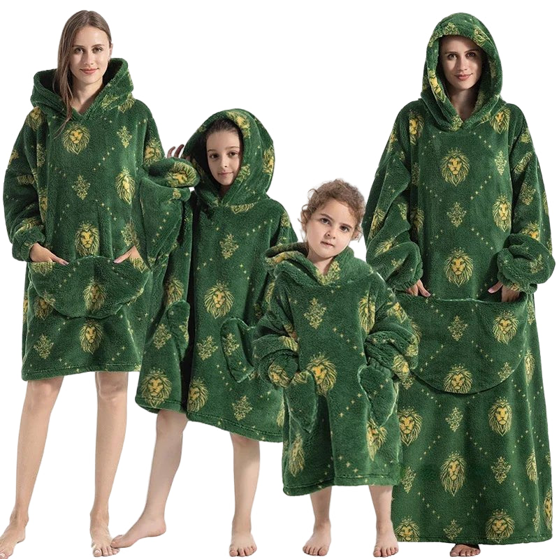 SaneShoppe - Avocado Hoodie Sherpa Blanket - Family Matching Warm Wear