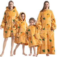 SaneShoppe - Avocado Hoodie Sherpa Blanket - Family Matching Warm Wear