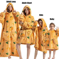SaneShoppe - Avocado Hoodie Sherpa Blanket - Family Matching Warm Wear